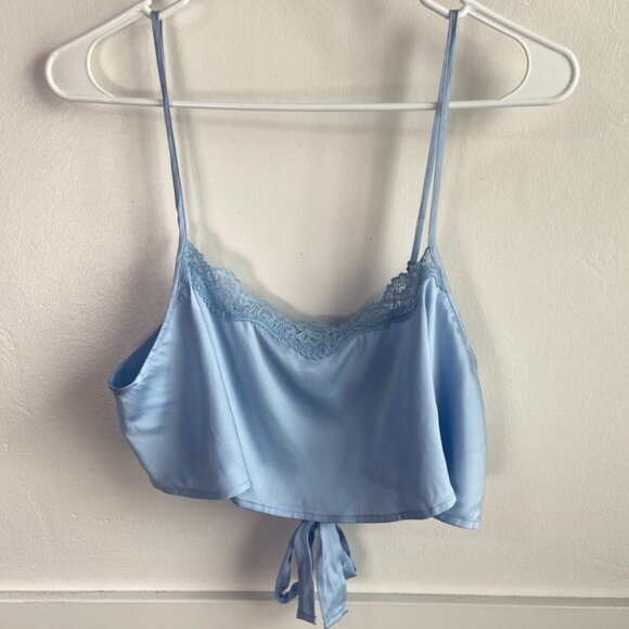NWOT Skims Glacier Blue Bridal Silk Super Cropped Cami - Picture 6 of 10